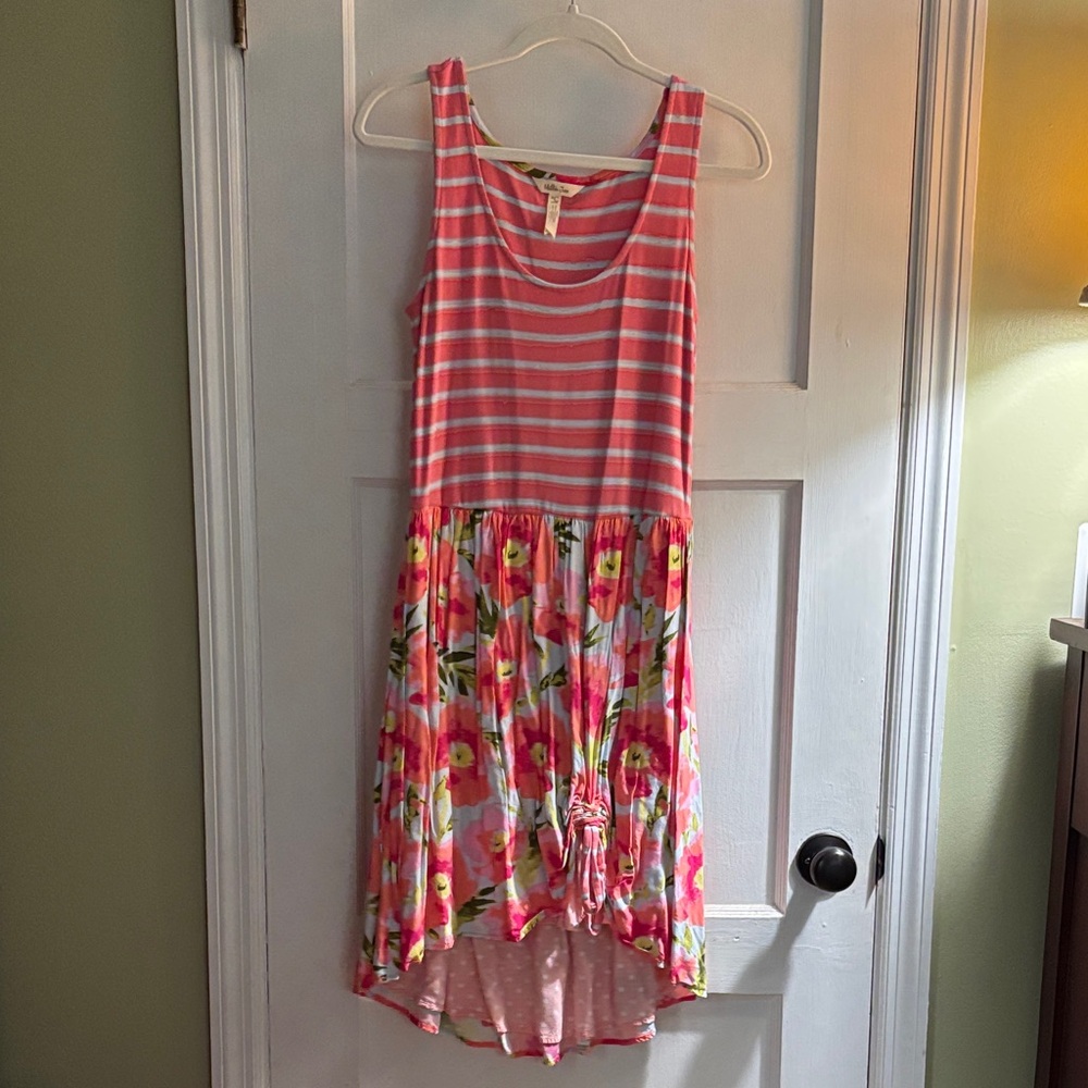 Matilda Jane Pink Striped & Floral High-Low Dress